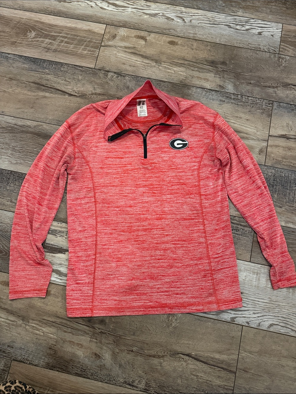 Russell Athletic Heather Red Quarter-Zip Performance Pullover